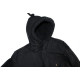 Warmer schwarzer Winterparka Taktische Kapuzenjacke mit Kapuze im urbanen Stil Warmer schwarzer Winterparka Taktische Kapuzenjacke mit Kapuze im urbanen Stil