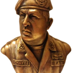 President of Venezuela Hugo Chavez bronze bust