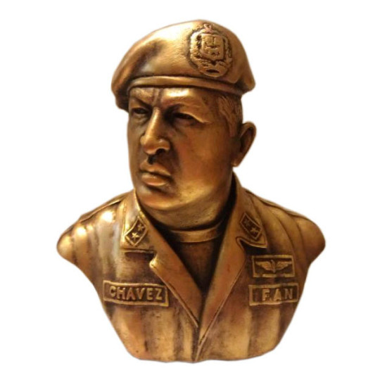 Buste en bronze du président vénézuélien Hugo Chavez