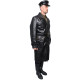 USSR black NKVD officer Leather Overcoat