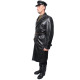 USSR black NKVD officer Leather Overcoat