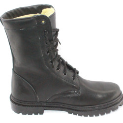 Botas de cuero de invierno Airsoft con piel