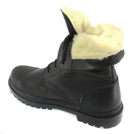 Botas de cuero de invierno Airsoft con piel