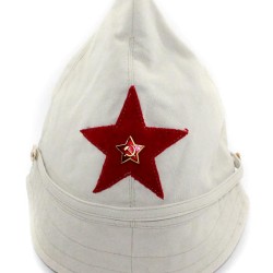 Soviet RKKA military beige BUDENOVKA  cotton summer hat
