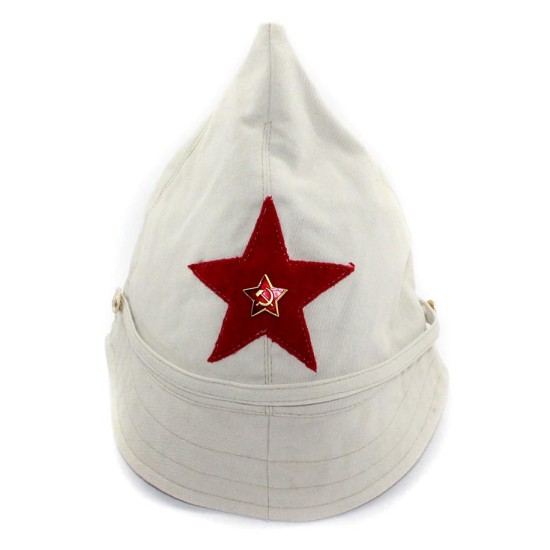Russo cappello estivo in cotone beige budënovka militare sovietica RKKA
