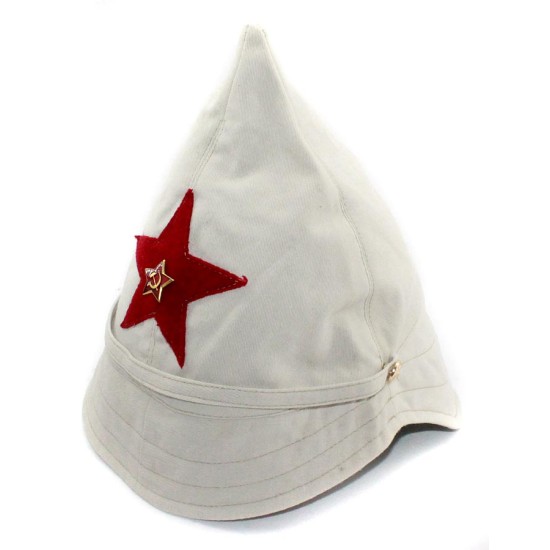 Soviet RKKA military beige BUDENOVKA  cotton summer hat