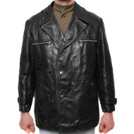 Old military leather Tankman black jacket US 42