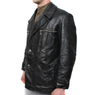 Old military leather Tankman black jacket US 42