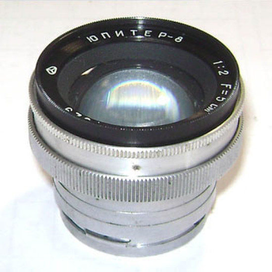Lens JUPITER-8 for Kiev 4 A M cameras 1:2 F=5 1959 Lens JUPITER-8 for Kiev 4 A M cameras 1:2 F=5 1959