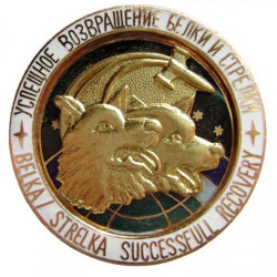 Soviet SPACE BADGE Belka Strelka success full recovery