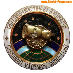 SOVIET SPACE BADGE Cosmonauta V.Komarov Soyuz-1 1967