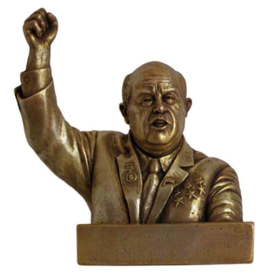 Busto di bronzo russo segretario sovietico Krusciov