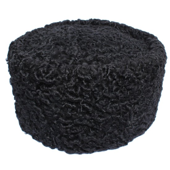 Sombrero de astrakhan negro de piel de invierno ruso Papaha
