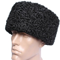 Noir Karakul fourrure d'hiver Kubanka russe chapeau Papaha