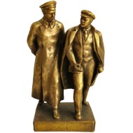Russische sowjetische Bronze-Büste von Dzerzhinsky & Lenin