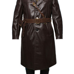 Committee of state security Agent old Leather Overcoat