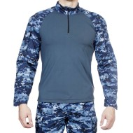 MPA-12 Blaues Digital-Taktikhemd Langärmliges Tarnhemd Urbaner Militärpullover