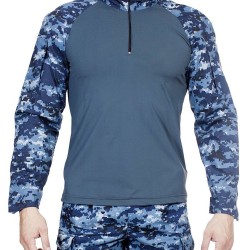 MPA-12 ブルーデジタル タクティカル シャツ 長袖迷彩シャツ アーバン ミリタリー ジャンパー