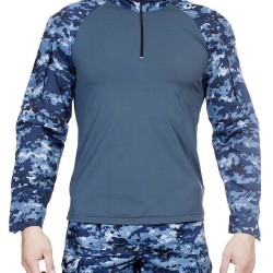 Chemise tactique numérique bleue MPA-12 chemise de camouflage à manches longues pull militaire urbain