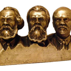 Famous people - Marx, Engels and Lenin bronze bust