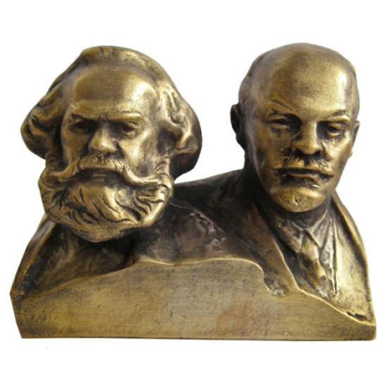Russian bronze Soviet bust MARX & LENIN