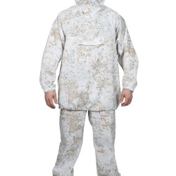 Cálido traje de invierno Enmascaramiento Traje tipo "francotirador" Camuflaje blanco como la nieve Uniforme Airsoft Ropa de caza