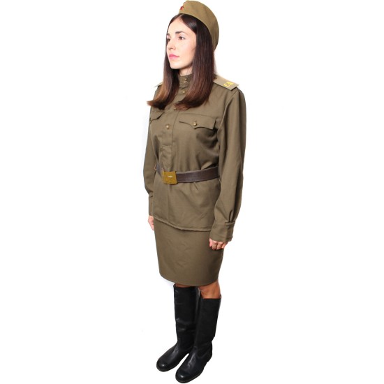 Soviet Army woman Officer female uniform with hat