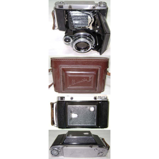 MOSKVA 5 soviética AGFA copia plegable 6X9 / 6X6 cámara 1959