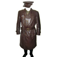 Committee of state security Agent old Leather Overcoat