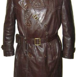 Committee of state security Agent old Leather Overcoat