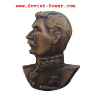 Soviet BADGE with STALIN Revolution USSR brass bust