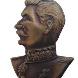 Soviet BADGE with STALIN Revolution USSR brass bust