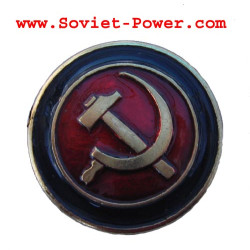 Soviet Union BADGE with Sickle & Hammer USSR brass logo