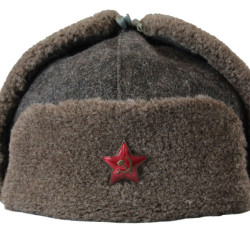 Old authentic Soviet Ushanka winter hat Red Army hat WWII type