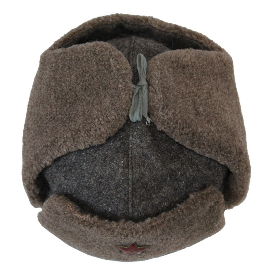 Vecchio autentico cappello invernale Ushanka sovietico Cappello dell'Armata Rossa tipo della seconda guerra mondiale