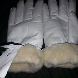 Coy of Honor Guards white parade leather gloves with fur