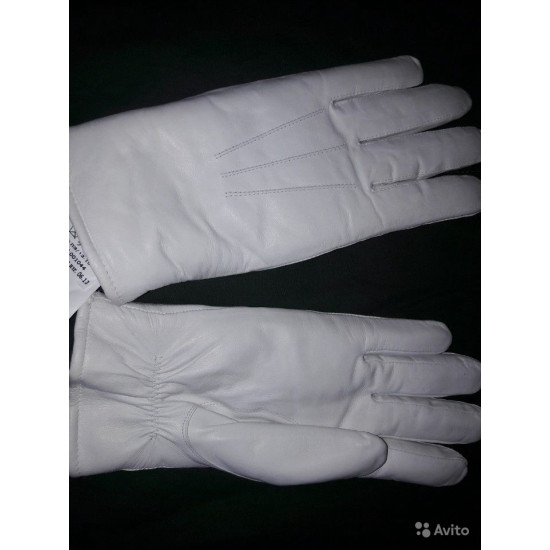 Honor gardes gants de cuir blanc parade avec fourrure