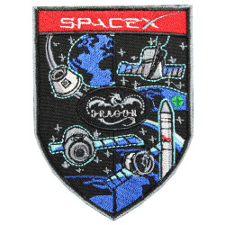 SpaceX Space Dragon Shuttle Elon Musk ISS Nasa aufgenähter Ärmelaufnäher