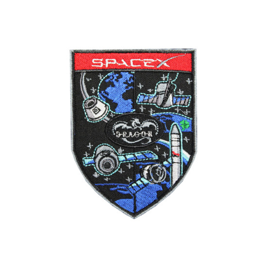 SpaceX Space Dragon Shuttle Elon Musk ISS Nasa sew-on sleeve patch