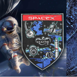 SpaceX Space Dragon Shuttle Elon Musk ISS Nasa parche cosido en la manga