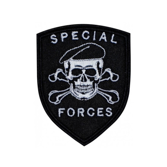 Cráneo de las fuerzas especiales en una boina Juego militar Parche Airsoft