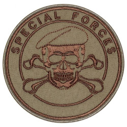 Special Forses Skull In a Beret Desert Military Game Airsoft Patch