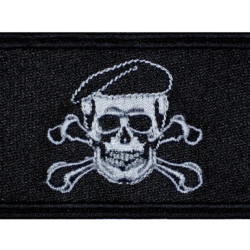 Flag Skull In A Beret Military Gioco Airsoft Iron-on Patch # 1