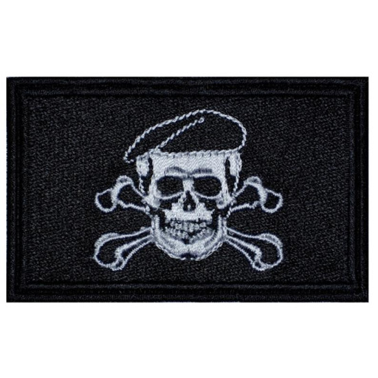 Flag Skull In A Beret Military Gioco Airsoft Iron-on Patch # 1