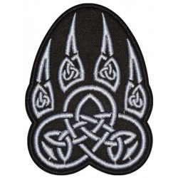 Paw trail wolf celtic knot ornament embroidered patch