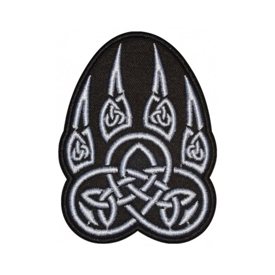 Paw trail wolf celtic knot ornament embroidered patch