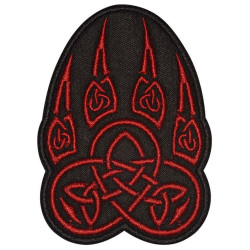 Paw trail wolf celtic knot ornament embroidered patch