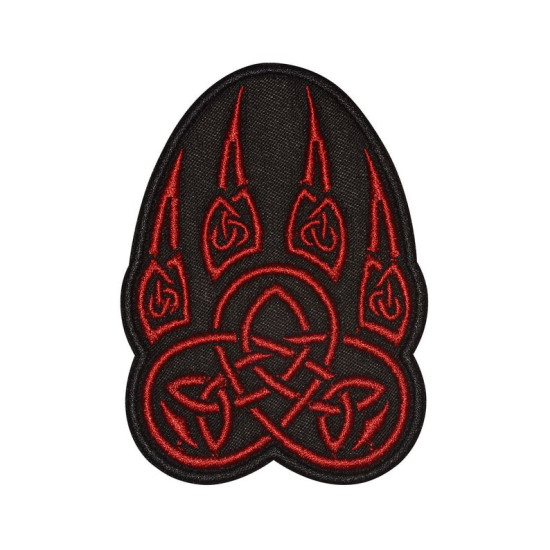 Paw trail wolf celtic knot ornament embroidered patch