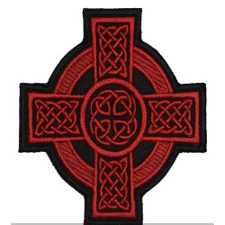 Celtic Ornament Cross Machine Embroidered Patch