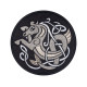 Knoten Celtic Ornament Maschine gestickt Patch schwarz / grau # 8